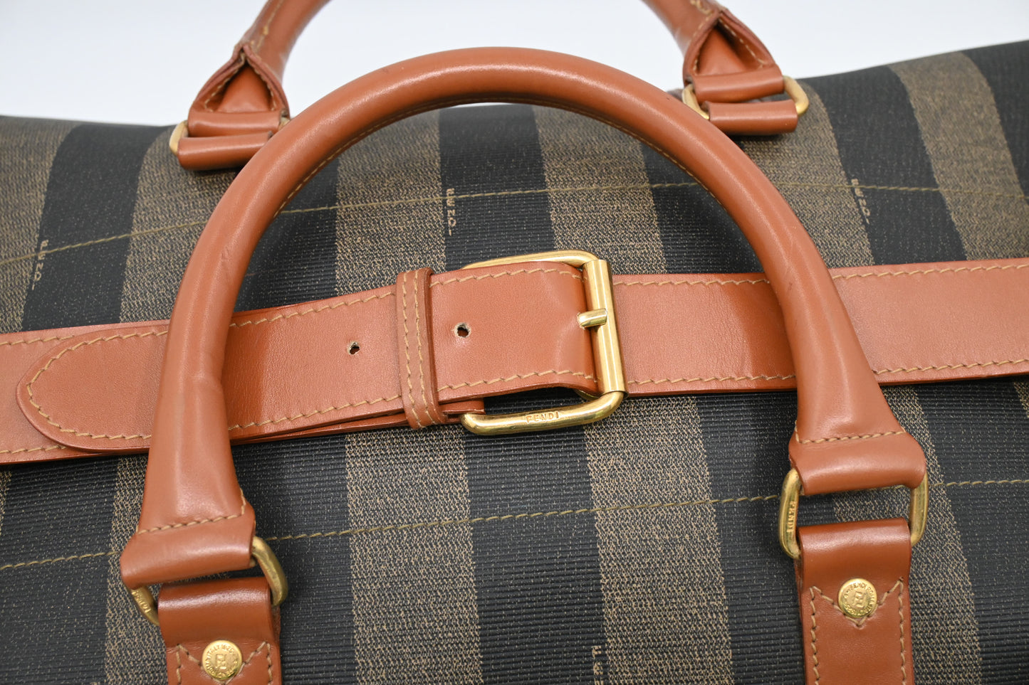 Fendi Travel Bag in Stripped Pequin Canvas