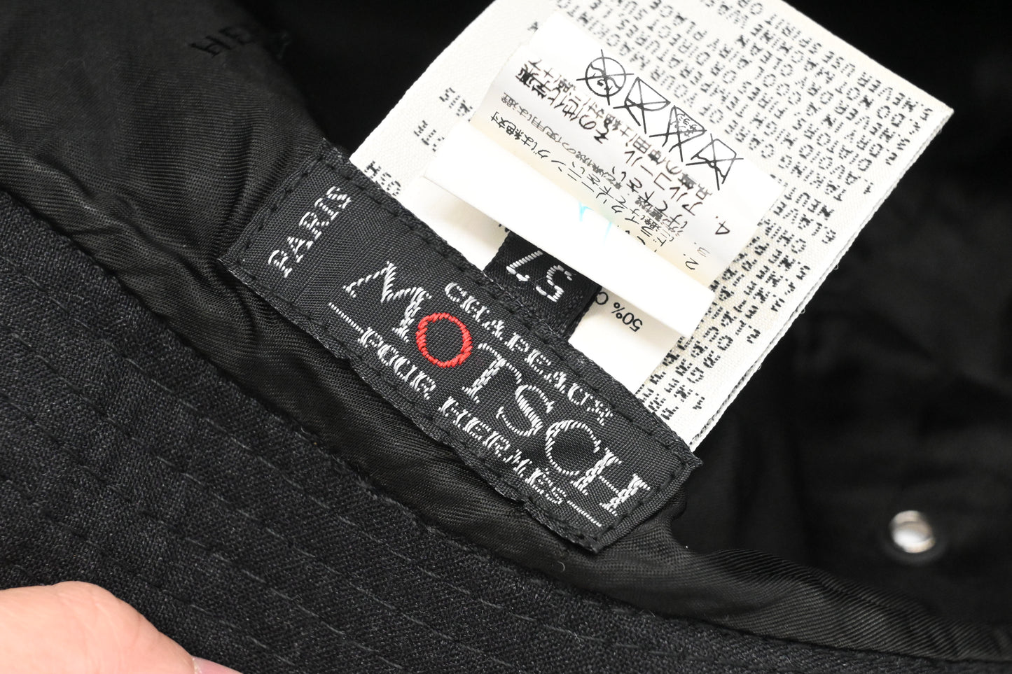 Hermes Bucket Hat in Black Cotton and Wool