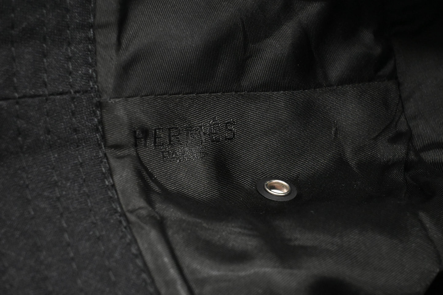 Hermes Bucket Hat in Black Cotton and Wool