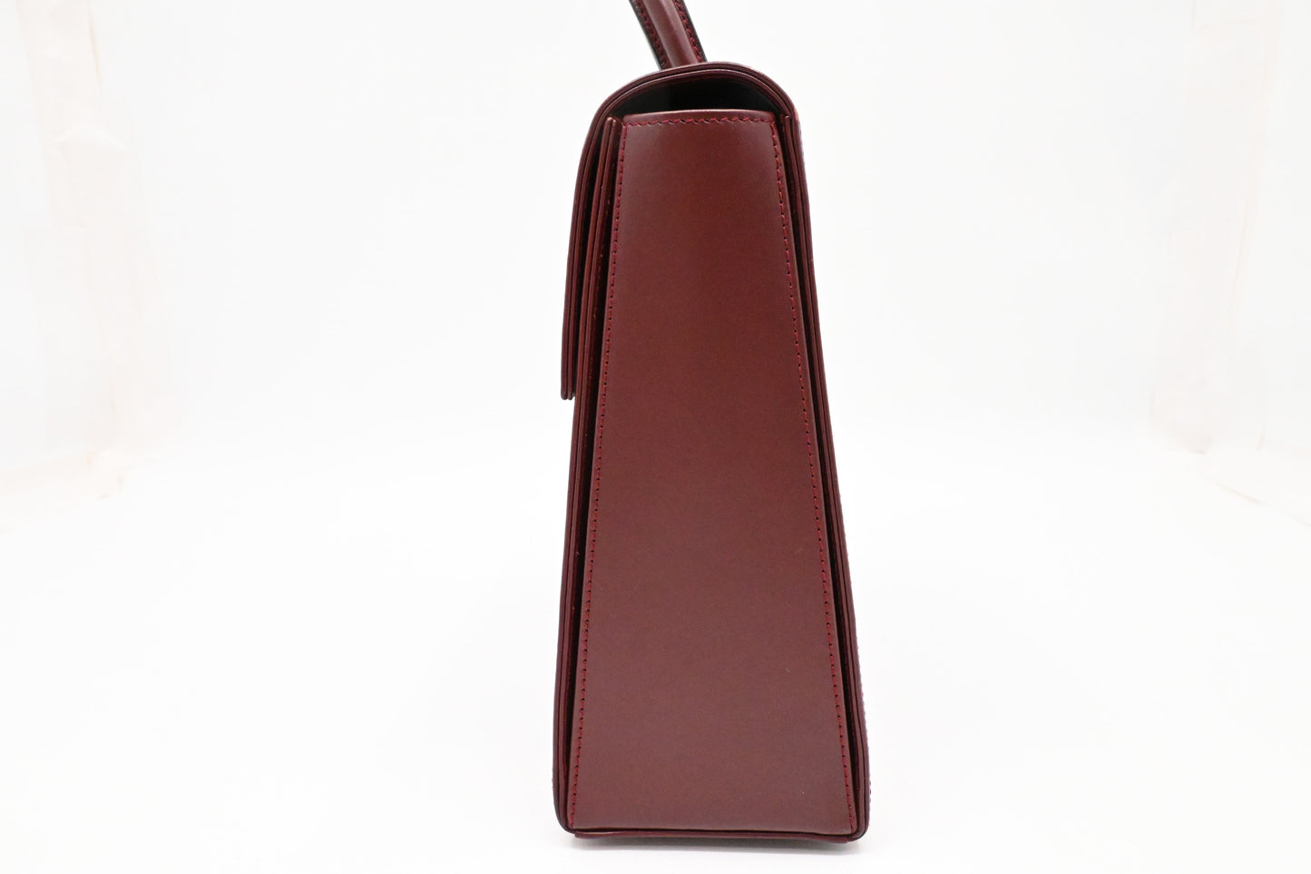 Cartier Top Handbag in Burgundy Leather