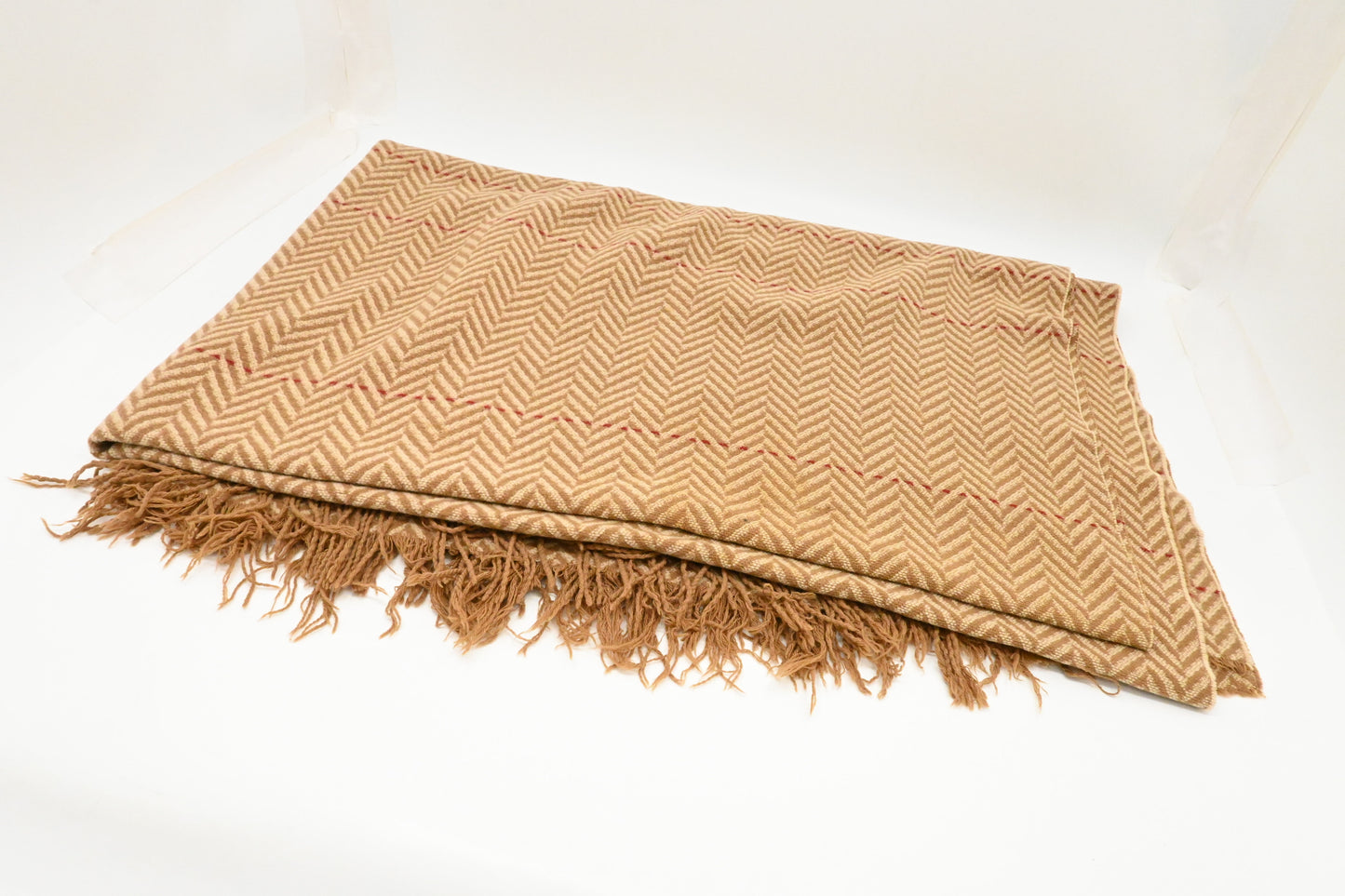 Hermes Blanket in Brown and Beige Merino Wool and Chasmere