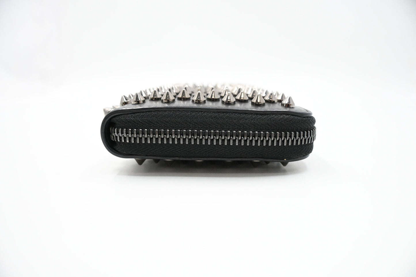 Louboutin Zippy Wallet in Black Spiked Leather