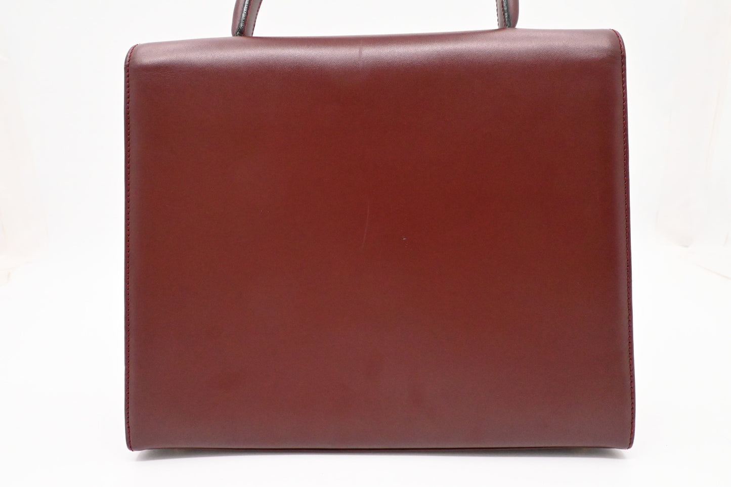 Cartier Top Handbag in Burgundy Leather