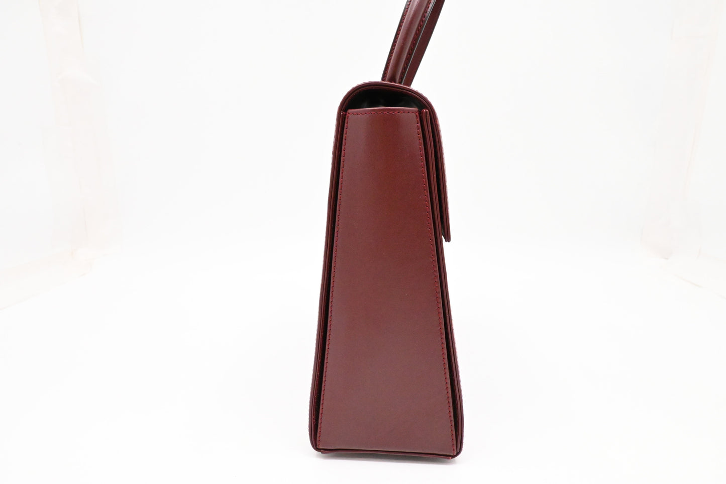 Cartier Top Handbag in Burgundy Leather