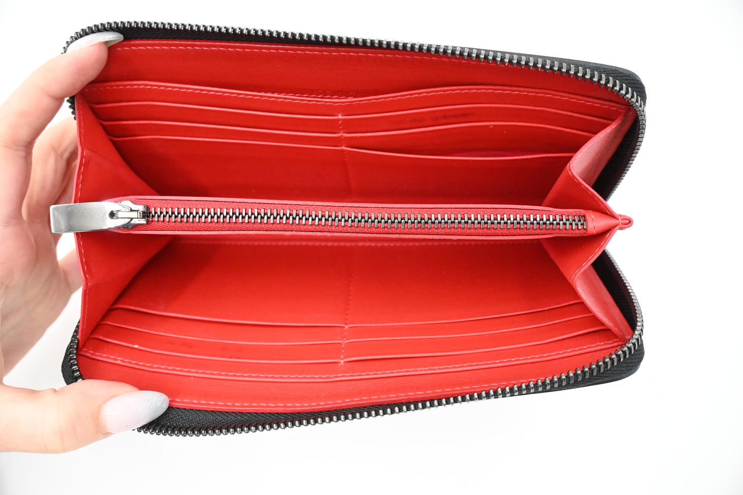 Louboutin Zippy Wallet in Black Spiked Leather