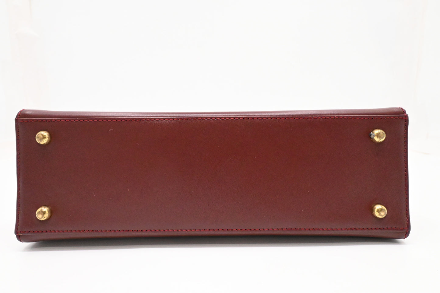 Cartier Top Handbag in Burgundy Leather