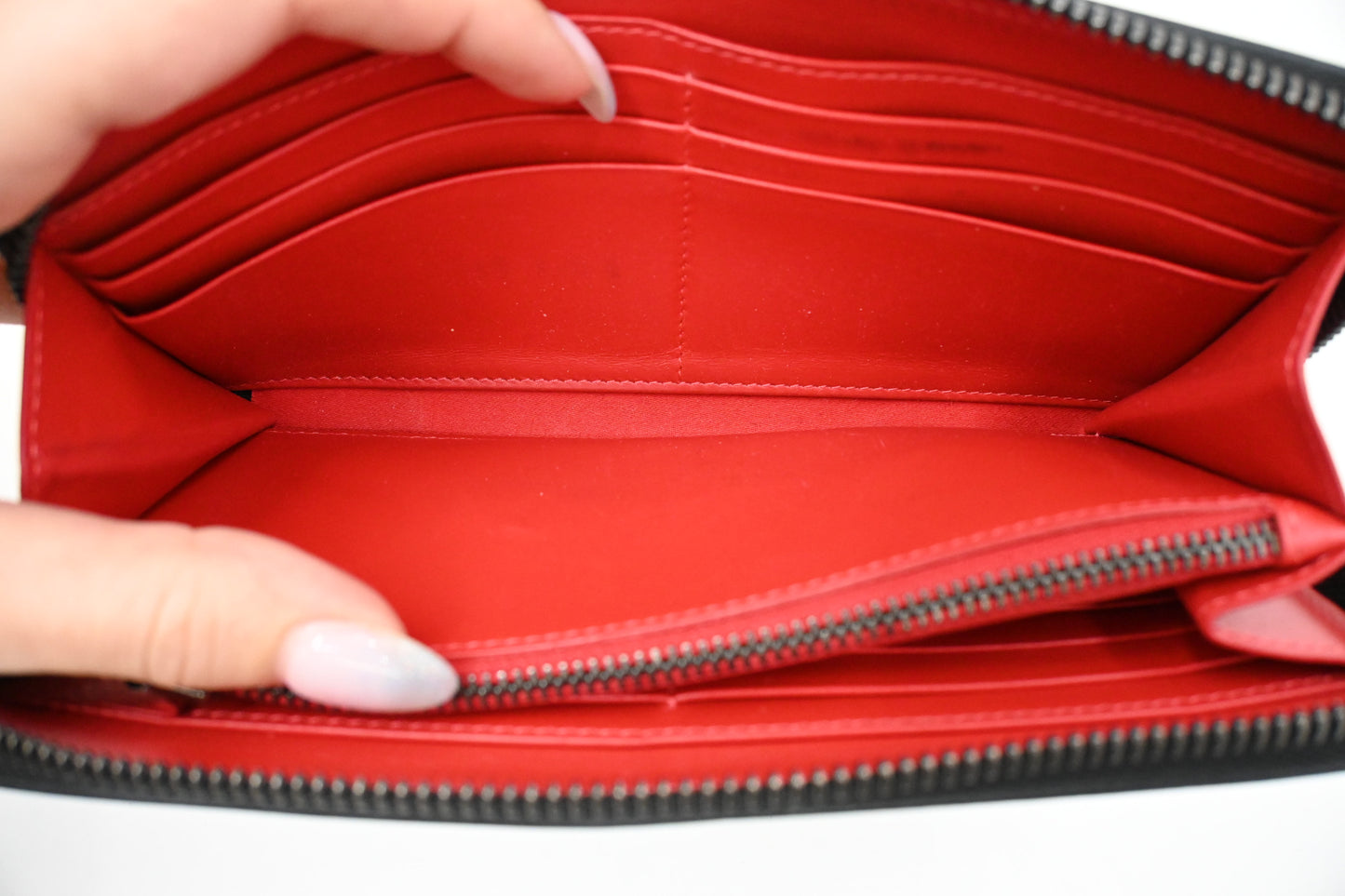 Louboutin Zippy Wallet in Black Spiked Leather