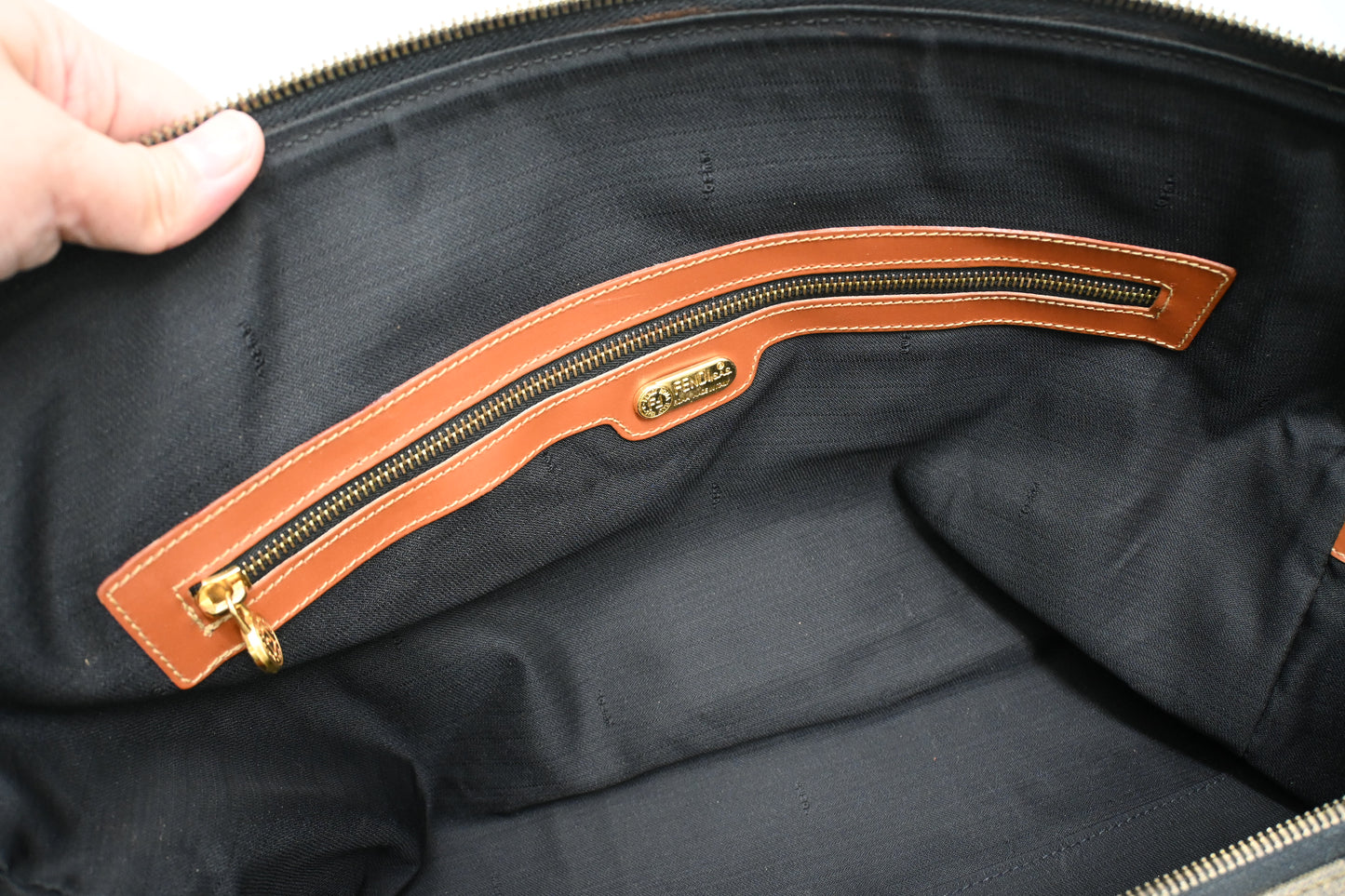 Fendi Travel Bag in Stripped Pequin Canvas