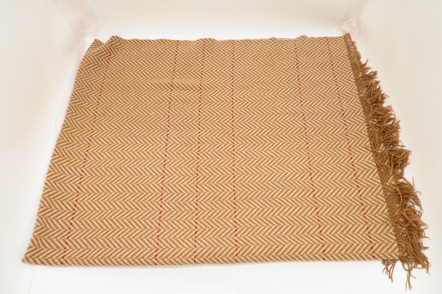 Hermes Blanket in Brown and Beige Merino Wool and Chasmere