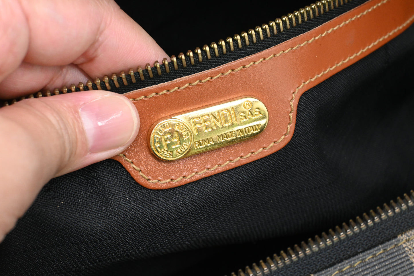 Fendi Travel Bag in Stripped Pequin Canvas