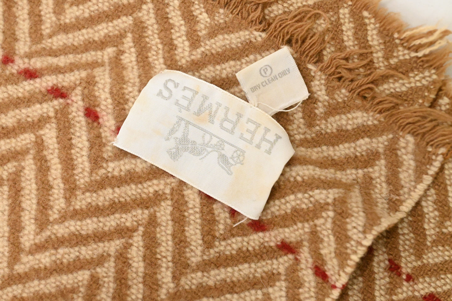 Hermes Blanket in Brown and Beige Merino Wool and Chasmere