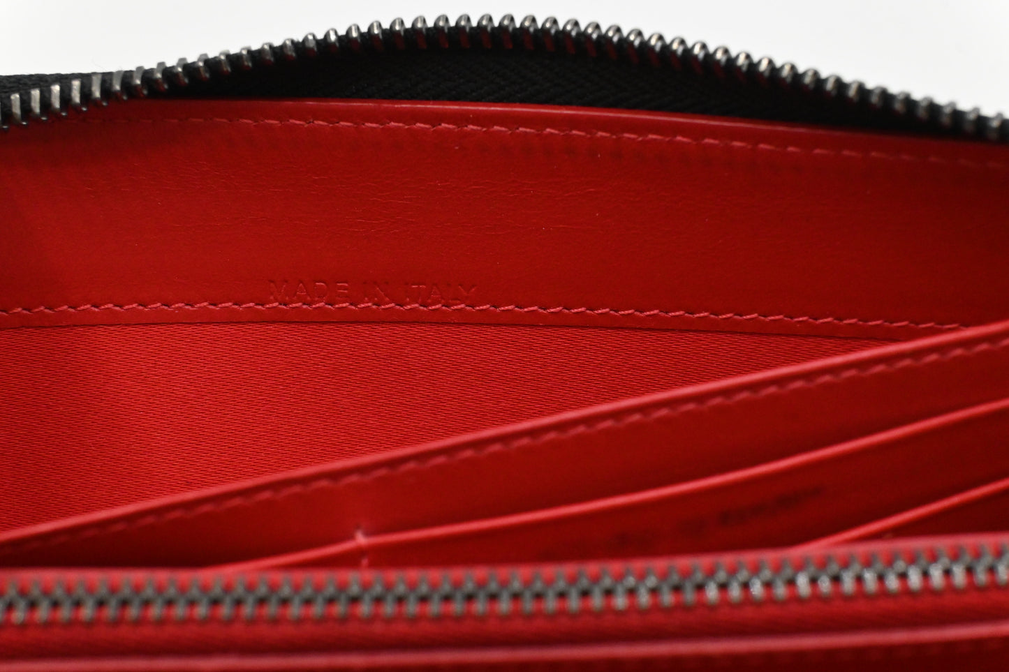 Louboutin Zippy Wallet in Black Spiked Leather