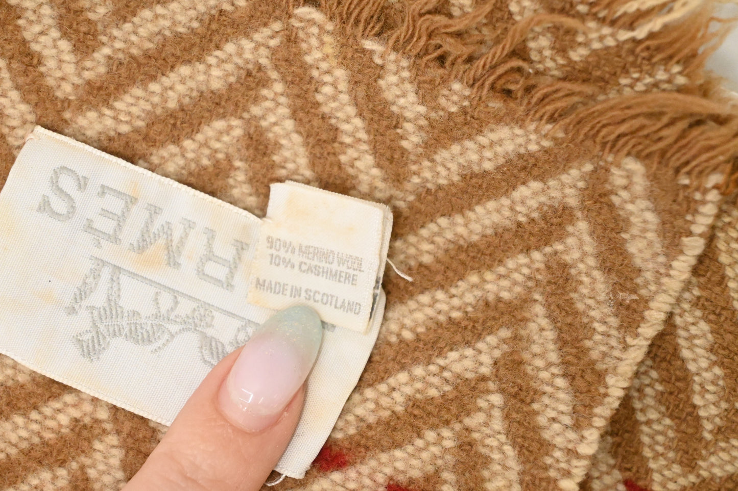 Hermes Blanket in Brown and Beige Merino Wool and Chasmere