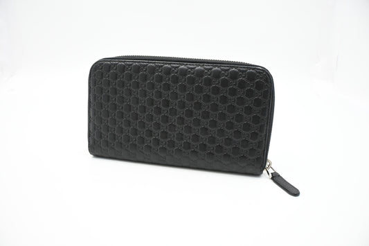 Gucci Long Wallet in Black Microguccissima Leather
