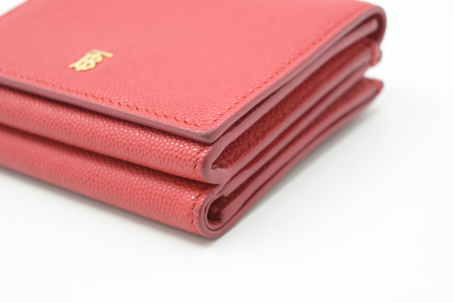Burberry Trifold Wallet in Red Leather