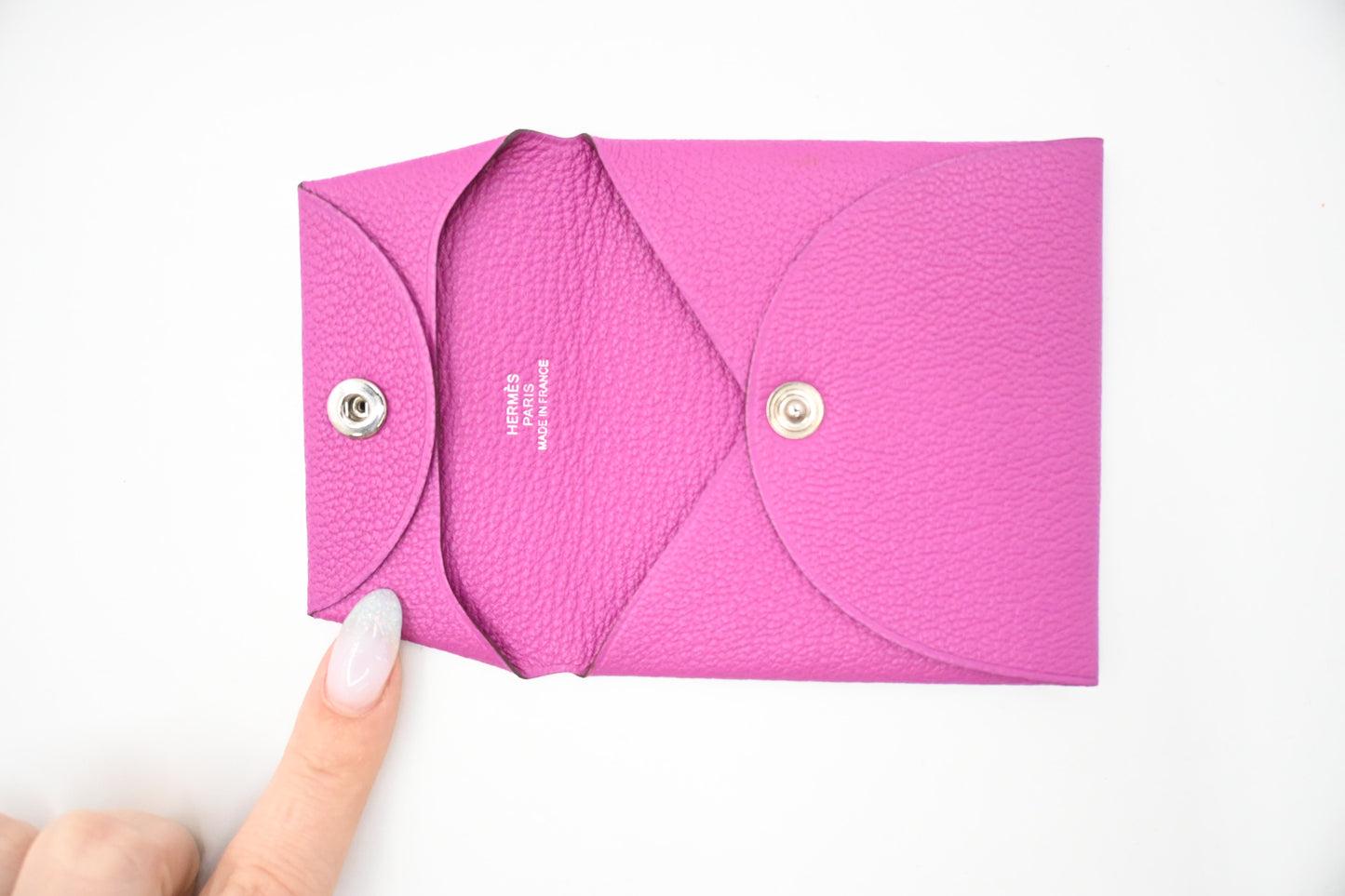 Hermes Bastia Coin Case in Fuchsia Epsom Leather