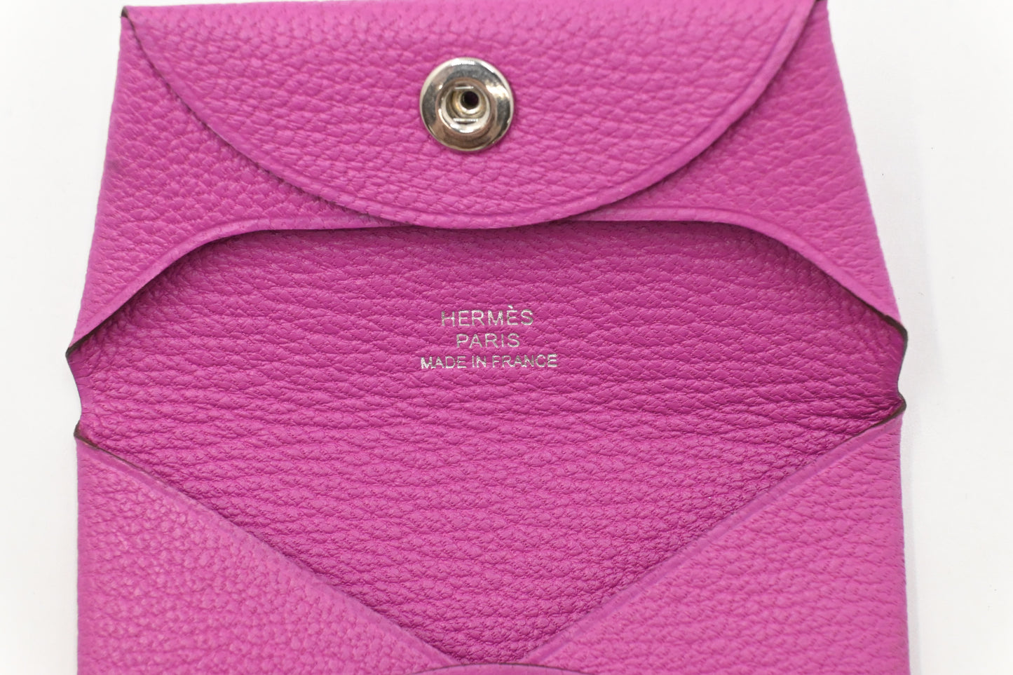 Hermes Bastia Coin Case in Fuchsia Epsom Leather