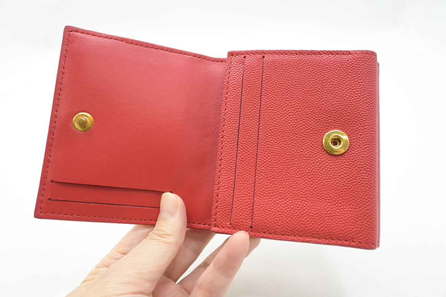 Burberry Trifold Wallet in Red Leather