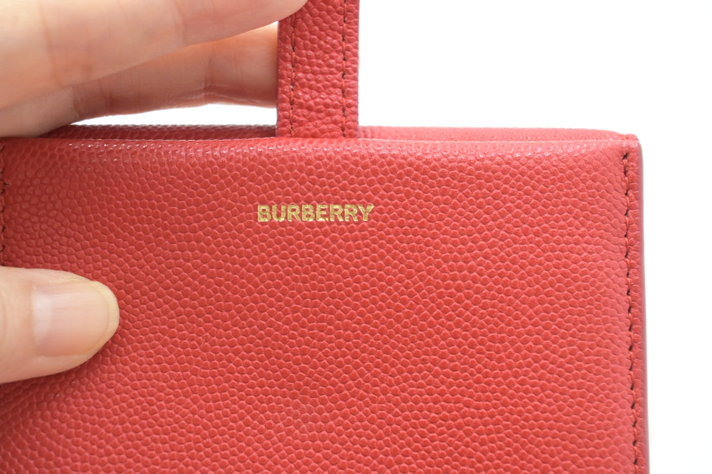 Burberry Trifold Wallet in Red Leather