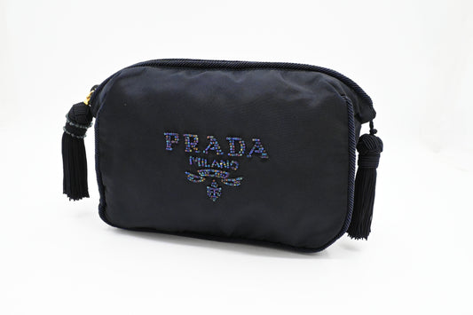 Prada Pouch in Dark Blue Nylon Canvas
