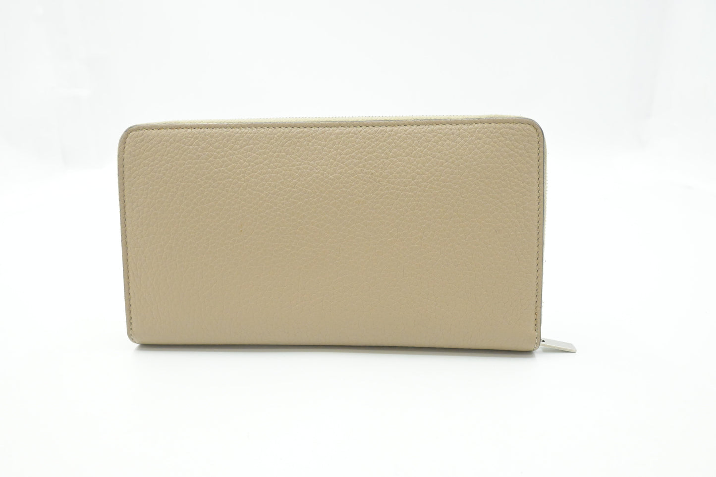 Celine Zippy Wallet in Beige Leather