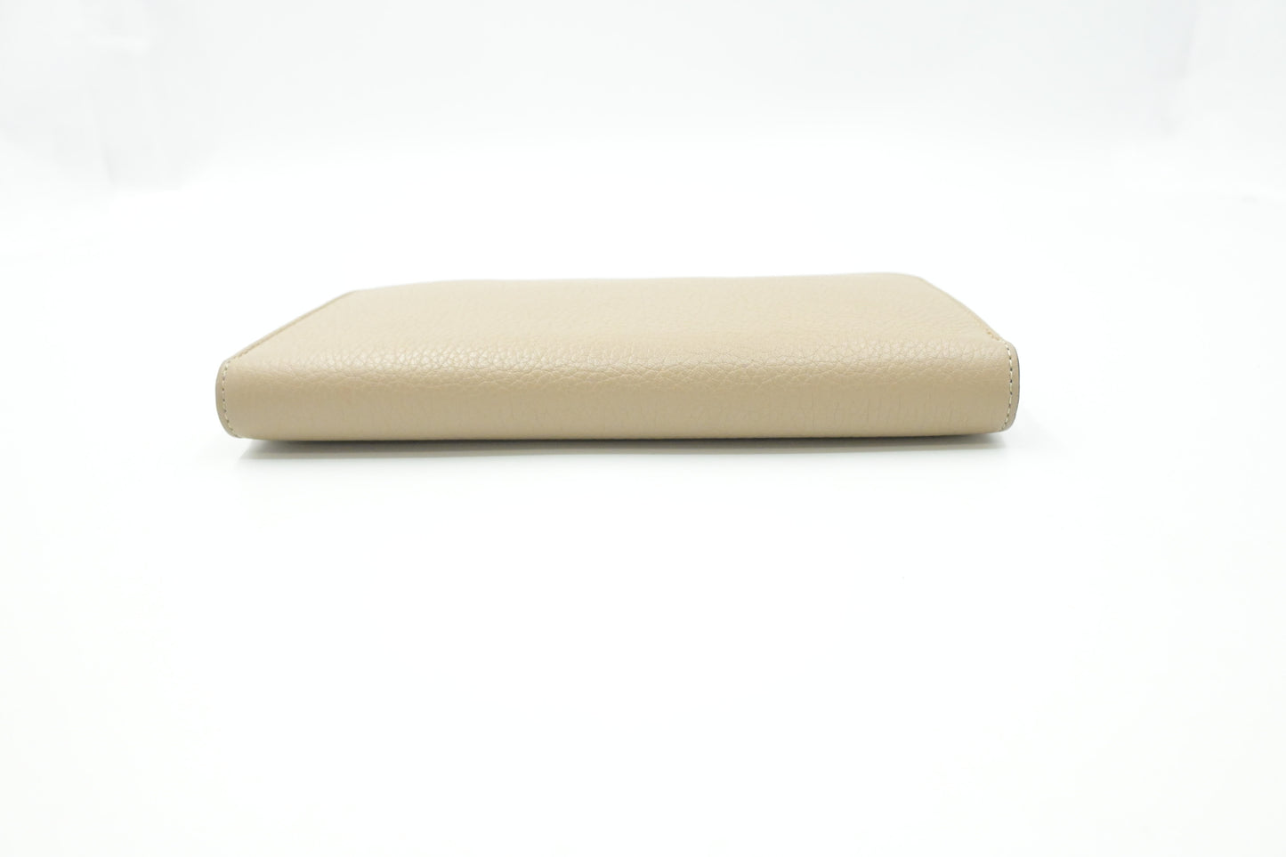 Celine Zippy Wallet in Beige Leather