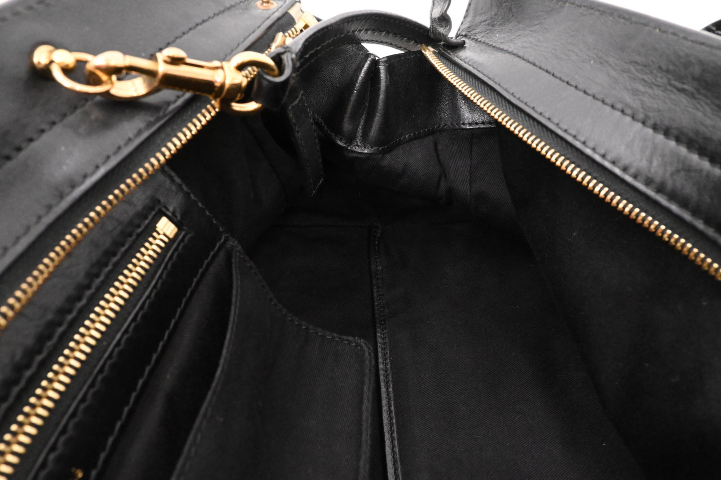 Chloe Alice Two Way Tote Bag in Cream and Black Leather