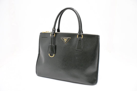 Prada Large Galleria in Dark Green Saffiano Leather