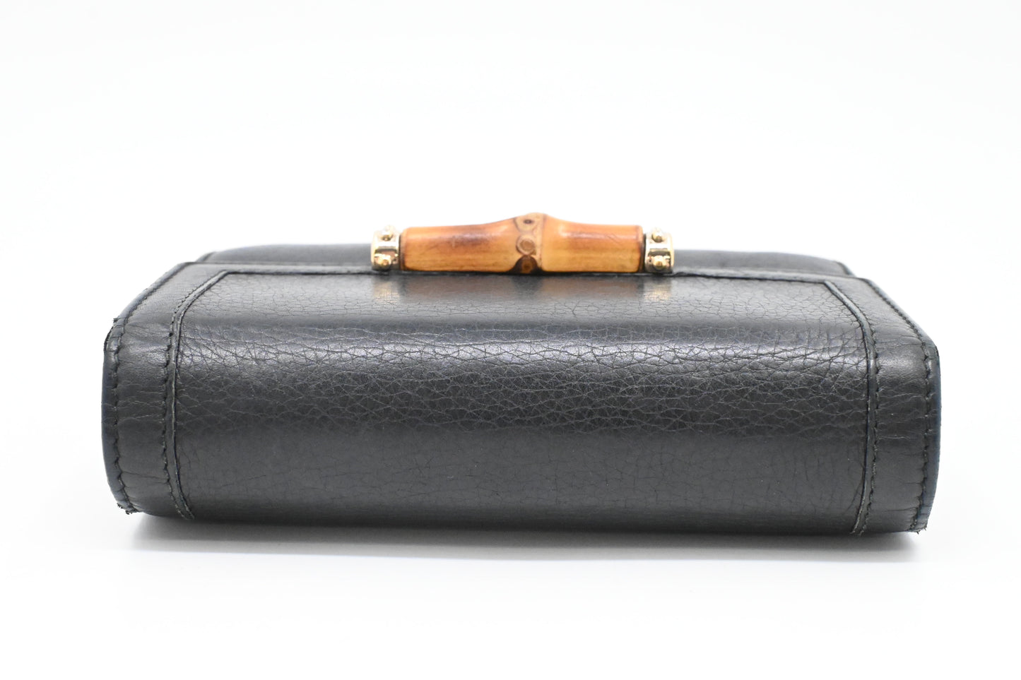 Gucci Bamboo Wallet in Navy Blue Leather