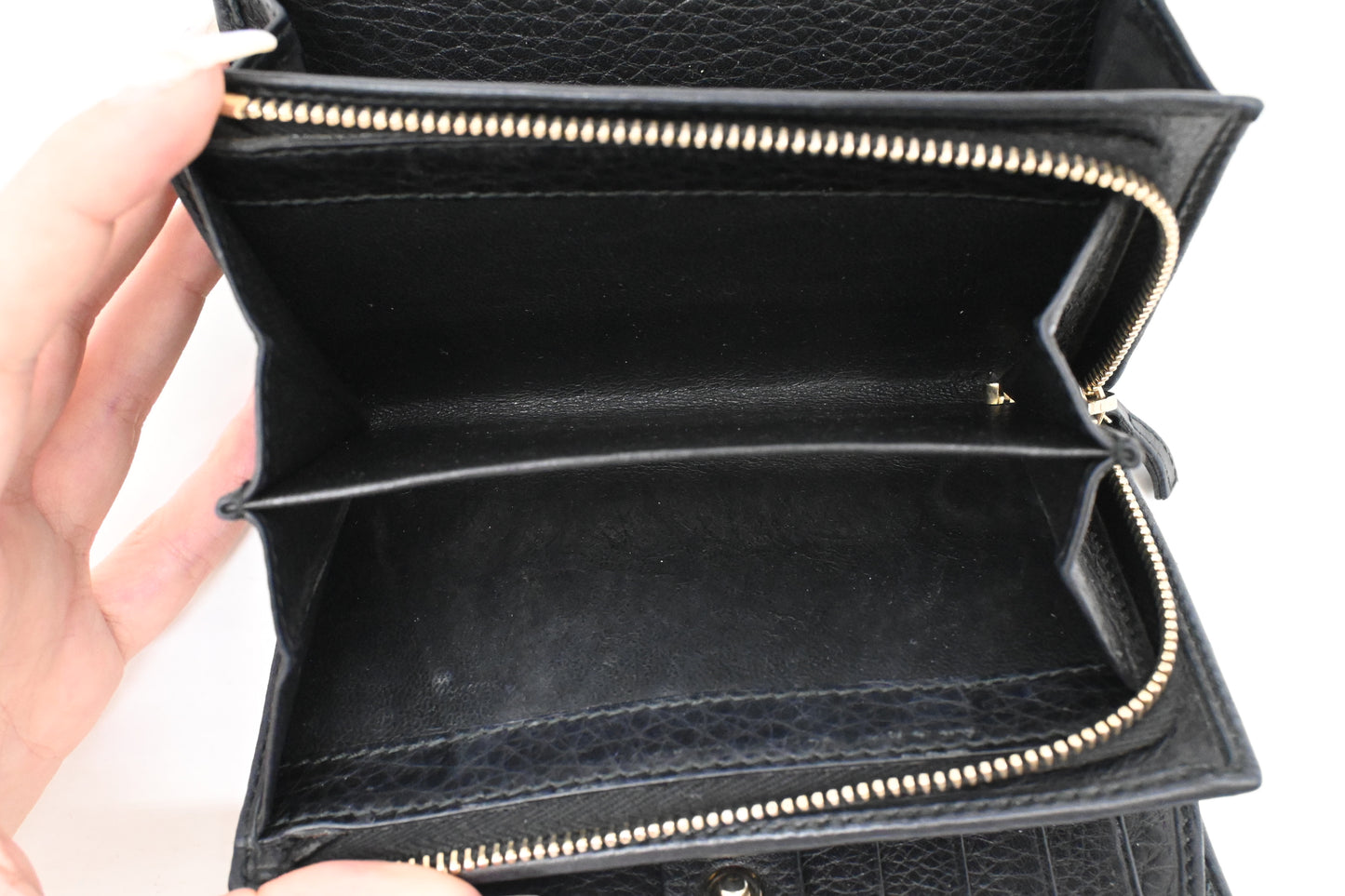 Gucci Bamboo Wallet in Navy Blue Leather