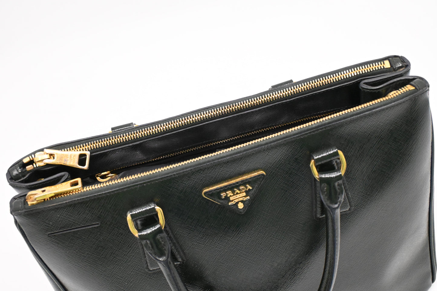 Prada Large Galleria in Dark Green Saffiano Leather