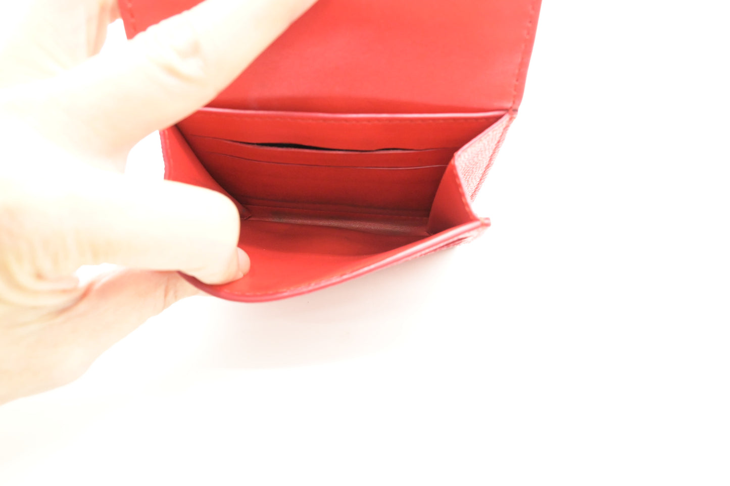 Burberry Trifold Wallet in Red Leather