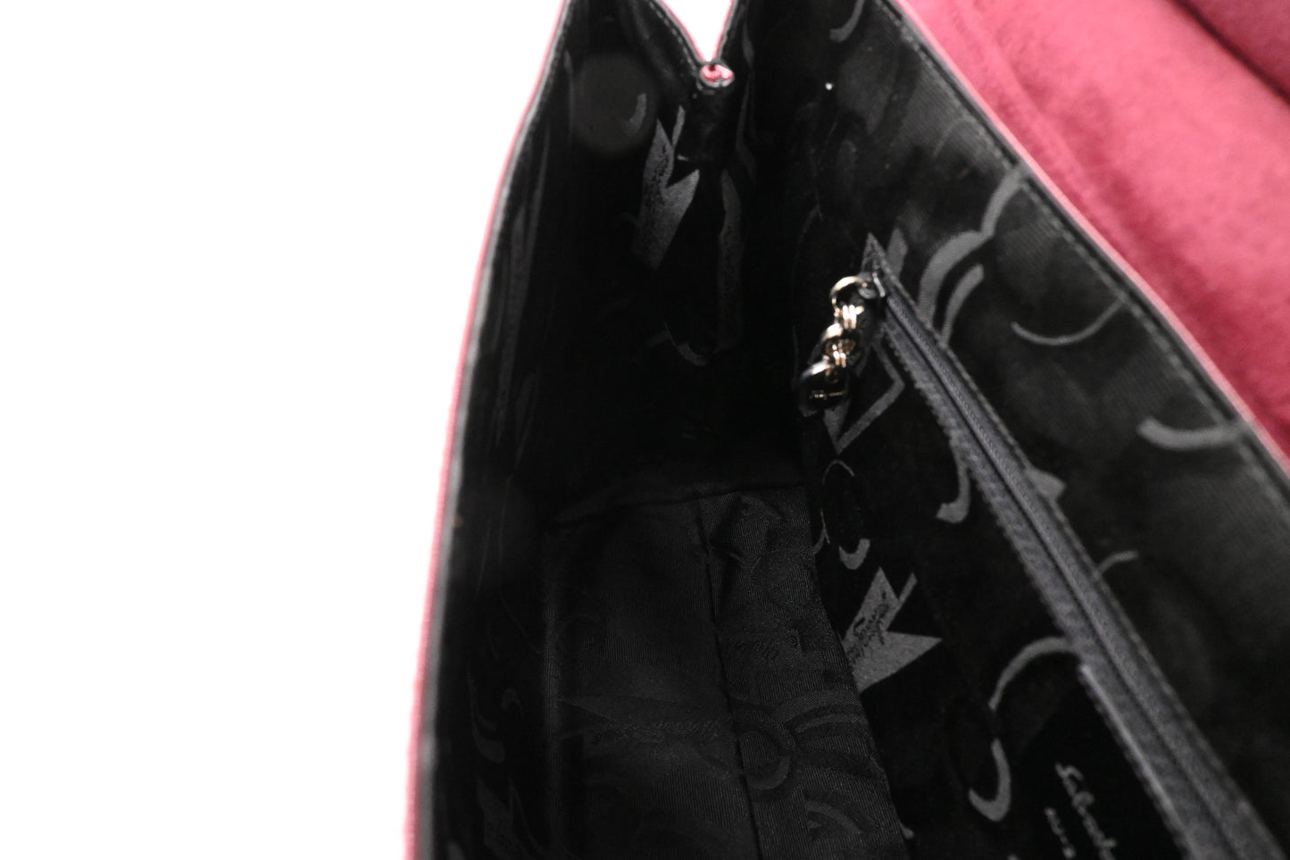 Ferragamo Shoulder Bag in Burgundy Patent Leather