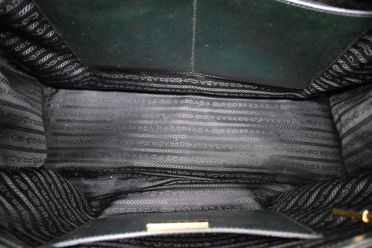 Prada Large Galleria in Dark Green Saffiano Leather