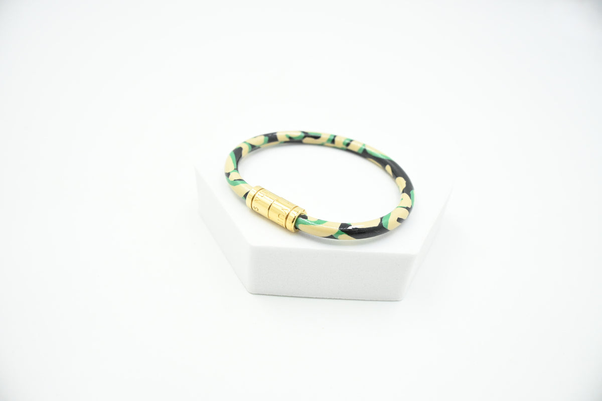 Louis Vuitton x Stephen Sprouse Bracelet in Green Leopard Canvas