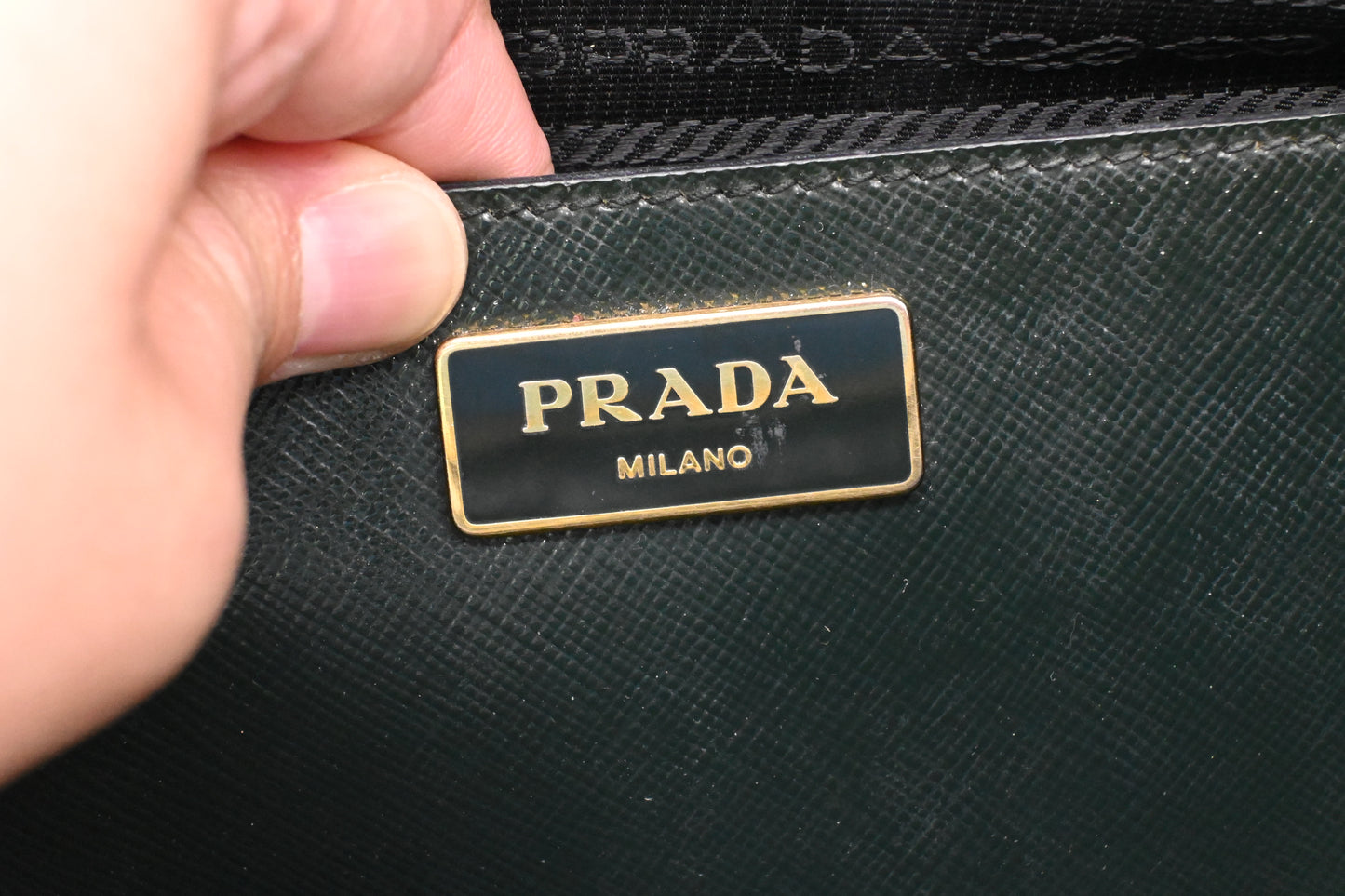 Prada Large Galleria in Dark Green Saffiano Leather