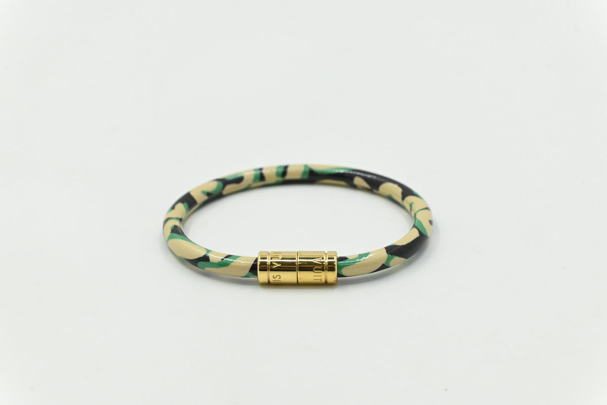Louis Vuitton x Stephen Sprouse Bracelet in Green Leopard Canvas