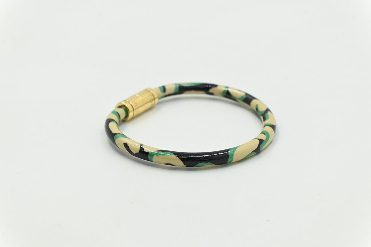 Louis Vuitton x Stephen Sprouse Bracelet in Green Leopard Canvas