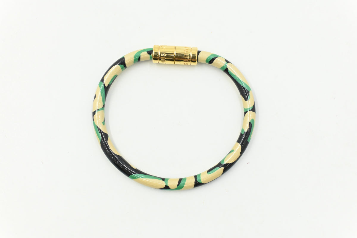 Louis Vuitton x Stephen Sprouse Bracelet in Green Leopard Canvas