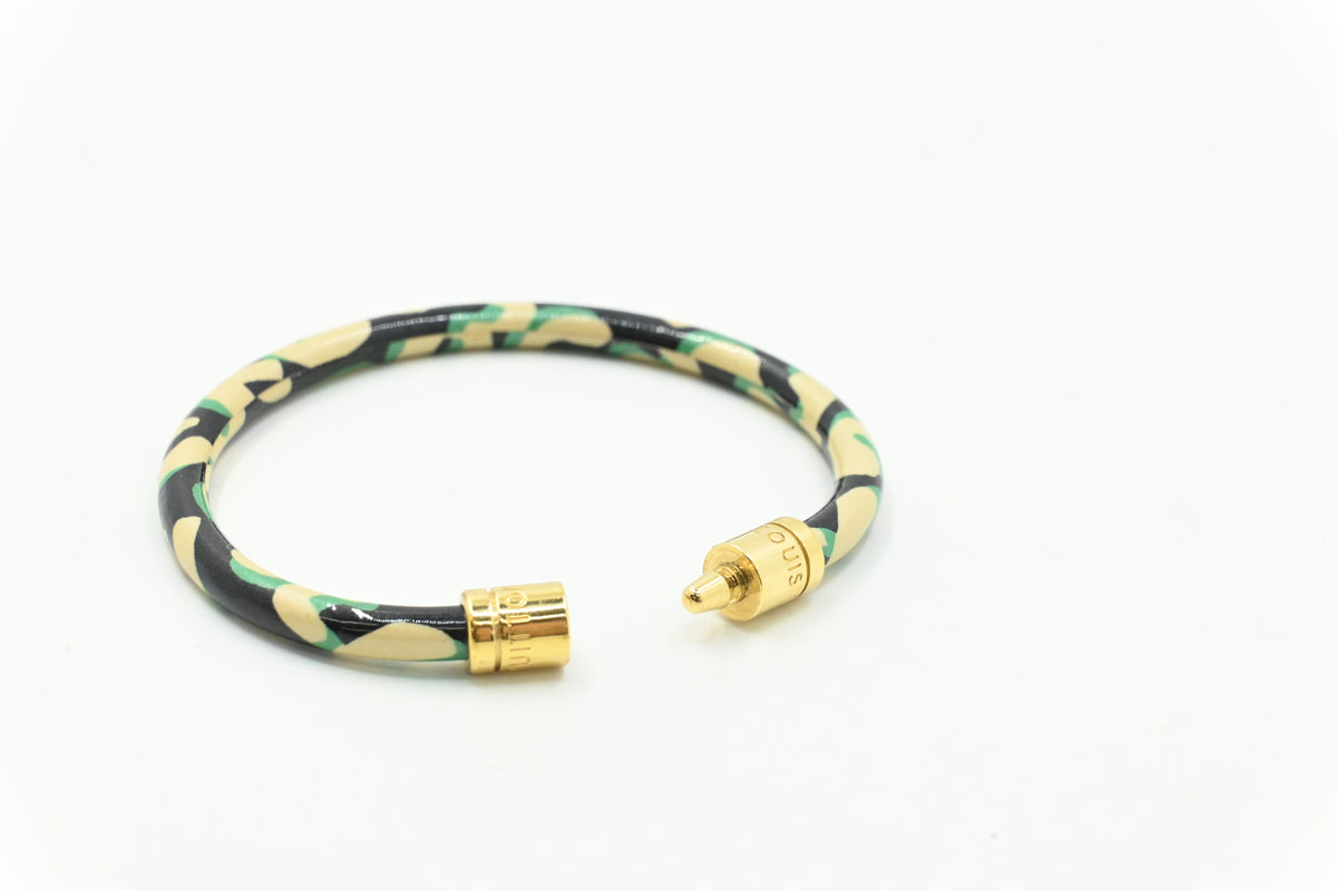 Louis Vuitton x Stephen Sprouse Bracelet in Green Leopard Canvas