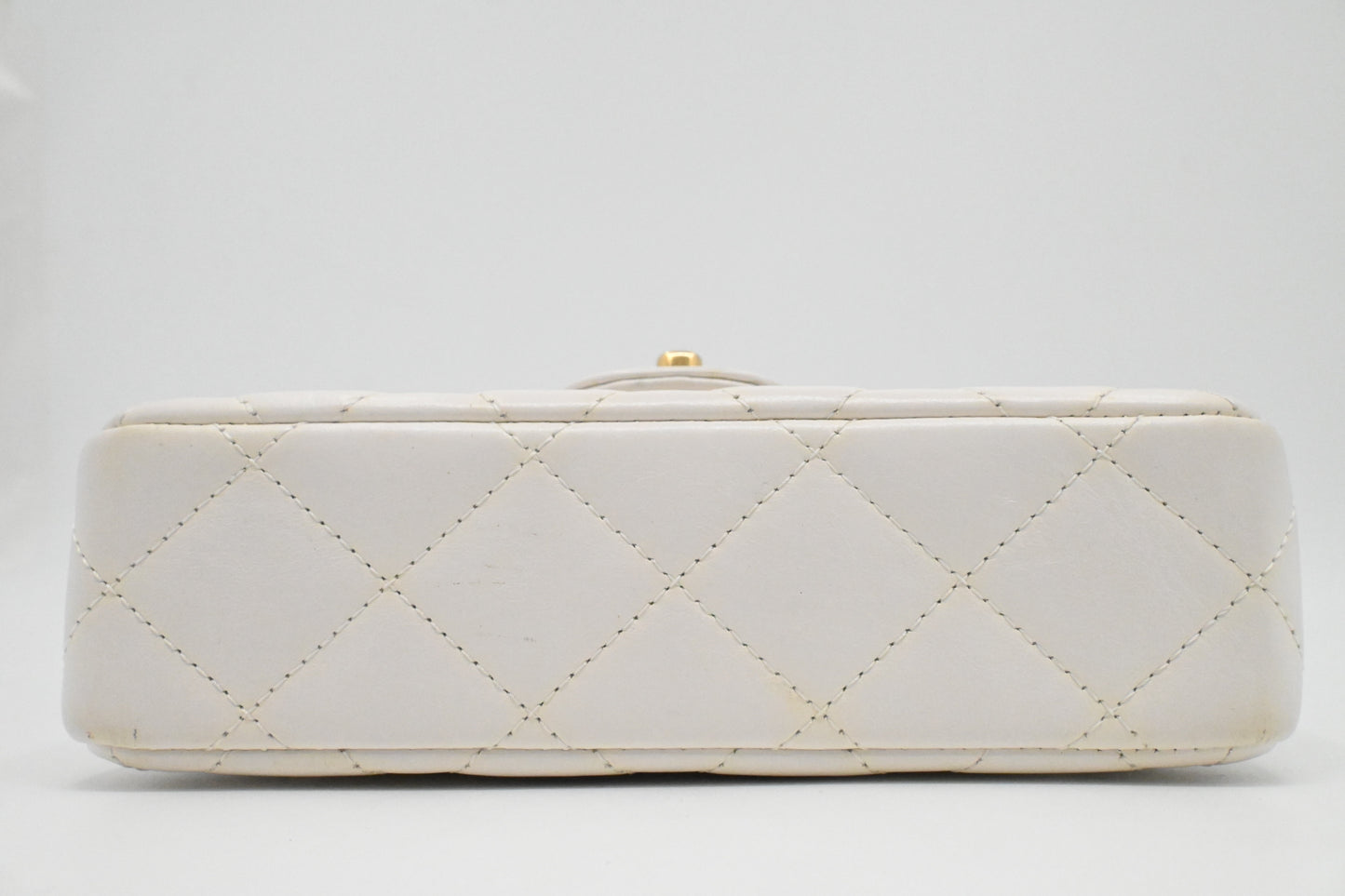 Chanel Small Top Handle Flap in White Leather