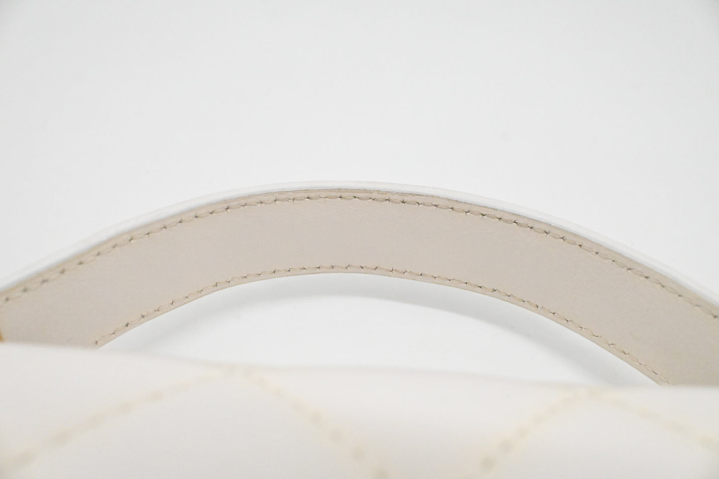 Chanel Small Top Handle Flap in White Leather
