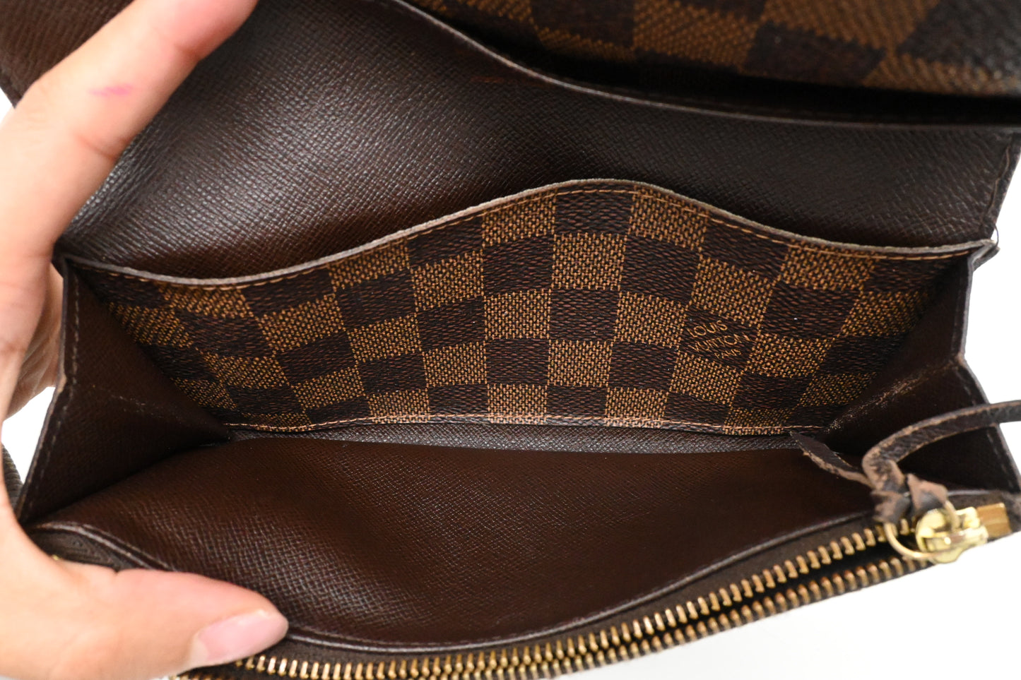 Louis Vuitton Emilie Wallet in Damier Ebene Canvas