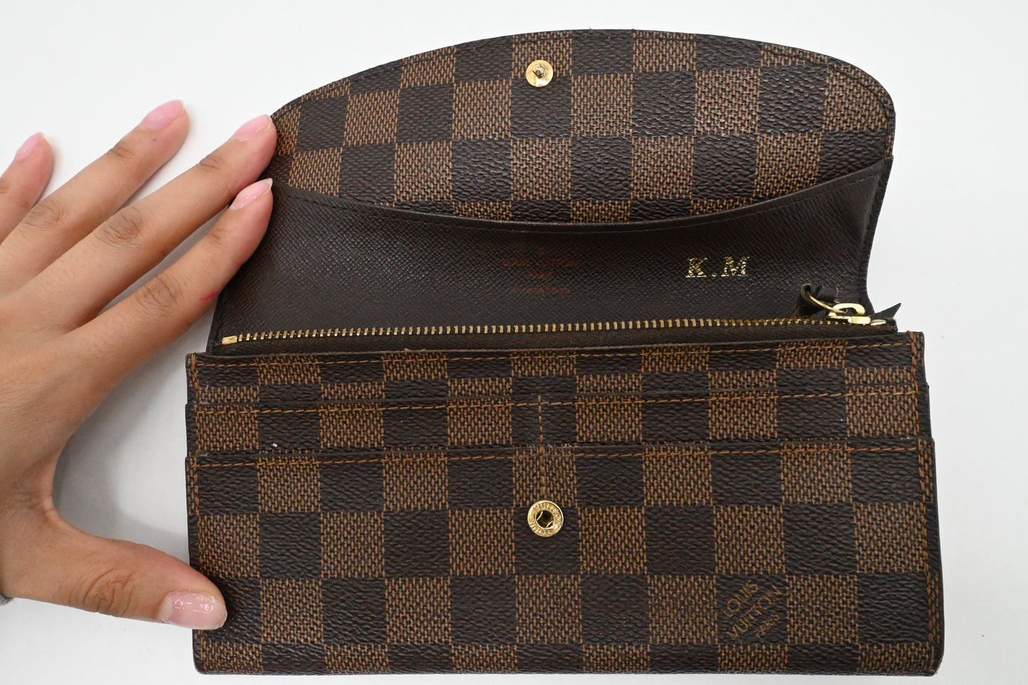 Louis Vuitton Emilie Wallet in Damier Ebene Canvas