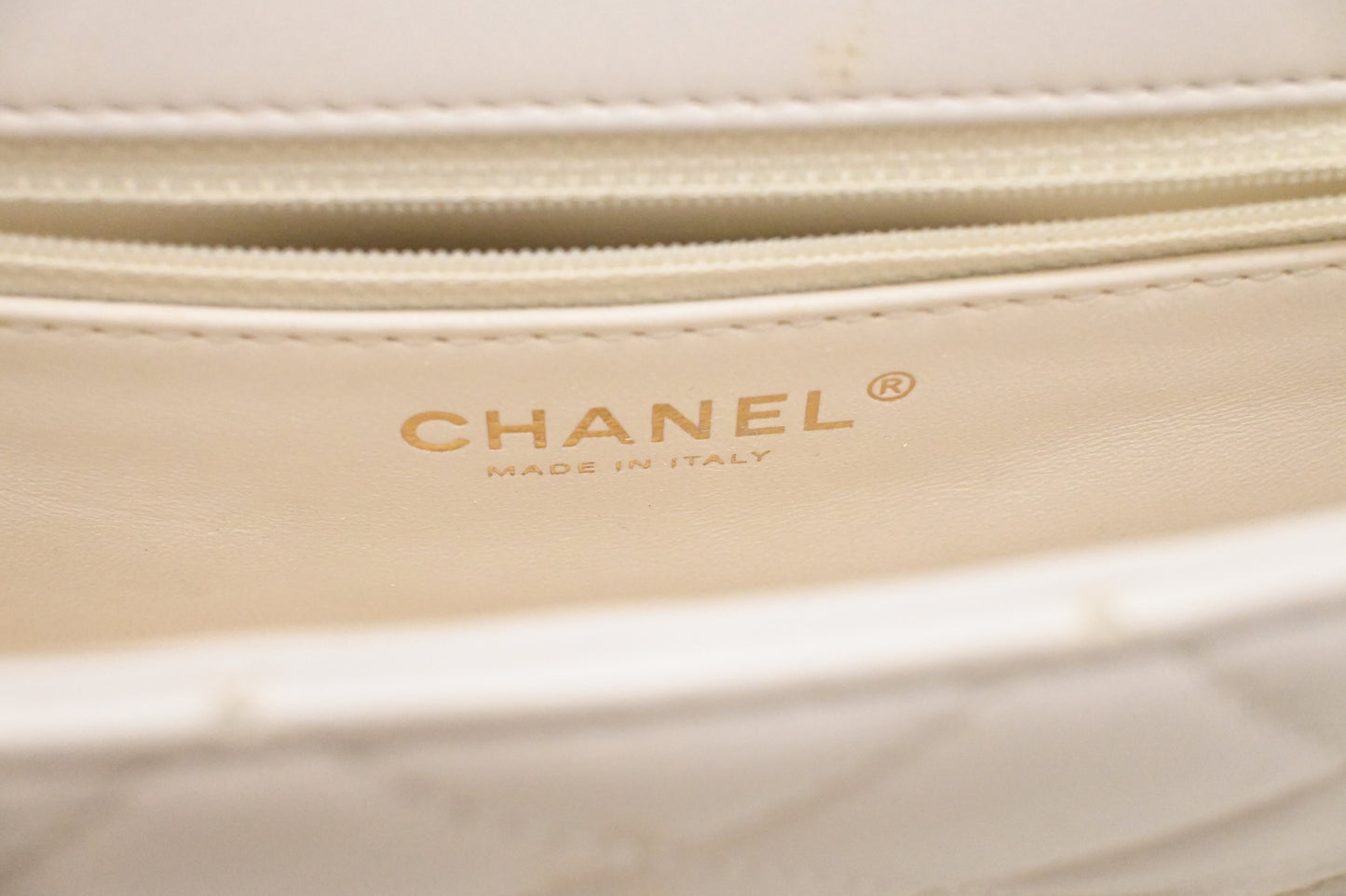 Chanel Small Top Handle Flap in White Leather