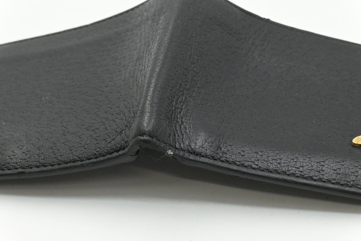 Gucci Bee Compact Wallet in Black Leather