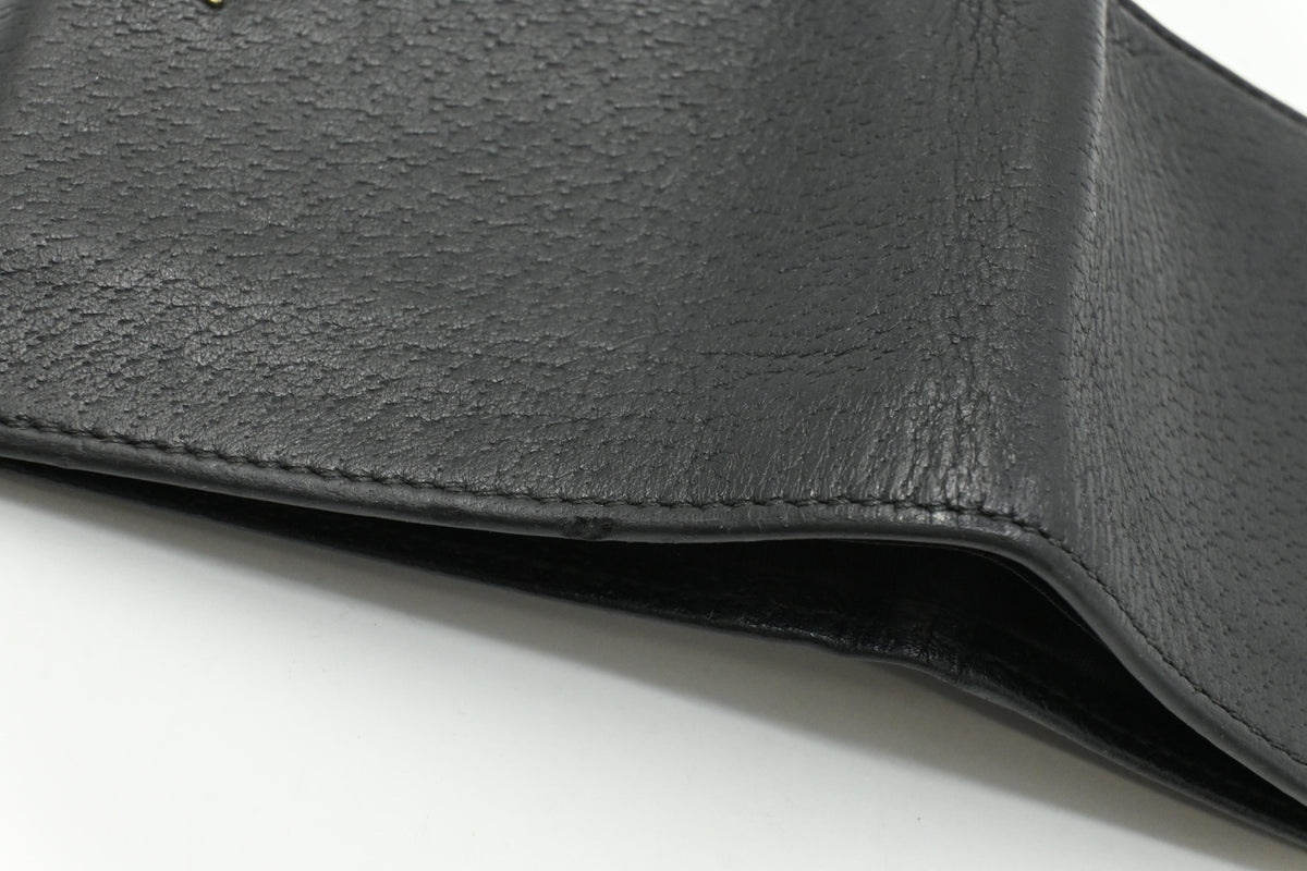 Gucci Bee Compact Wallet in Black Leather