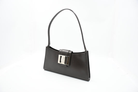 Ferragamo Shoulder Bag in Chocolate Brown Leather
