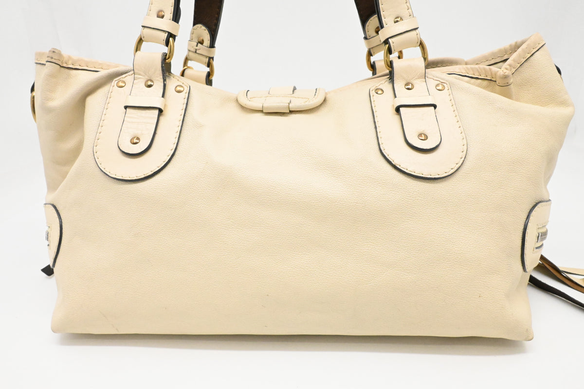 Chloe Kerala Shoulder Bag in Cream Leather