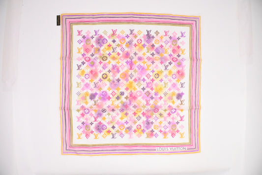 Louis Vuitton Scarf in White Multicolor Cotton